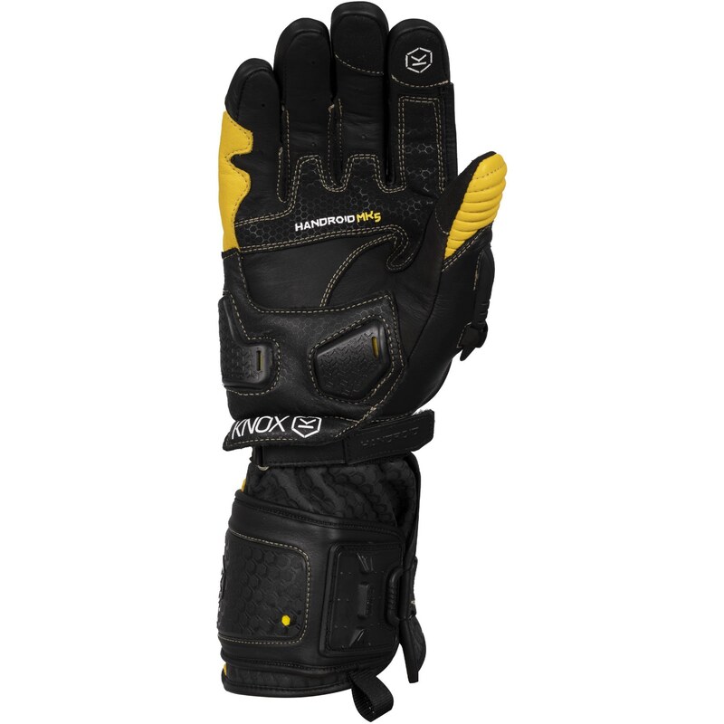 Sportovní motocyklové rukavice Knox Handroid V žluté - S
