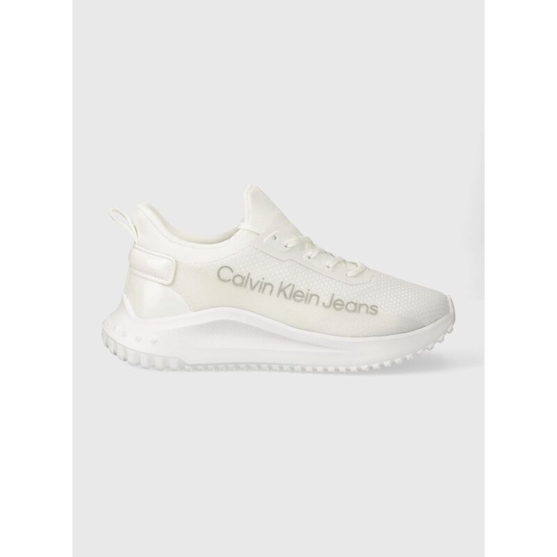 Sneakers boty Calvin Klein Jeans EVA RUN SLIPON LACE MIX LUM WN bílá barva, YW0YW01303