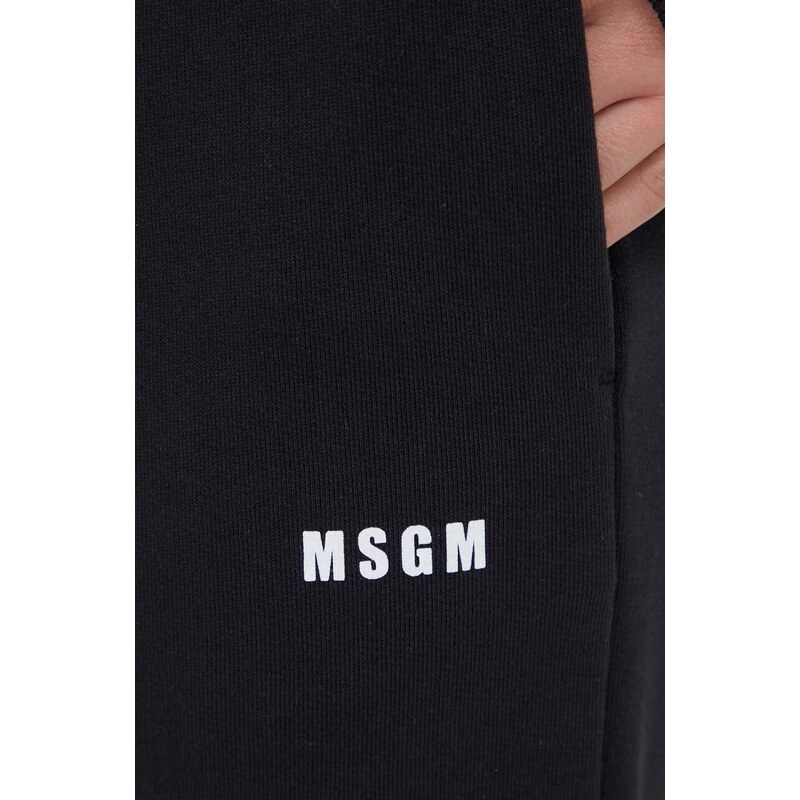 Bavlněné tepláky MSGM černá barva