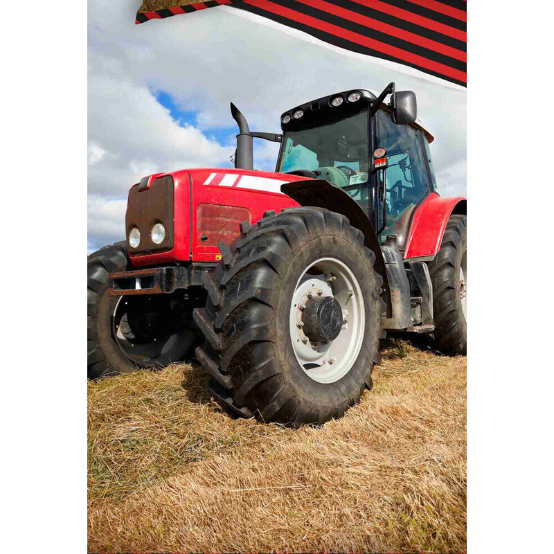 TipTrade Bavlněné povlečení Červený traktor na poli