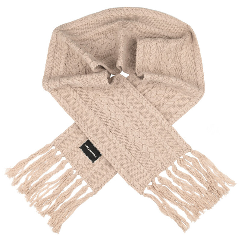 ŠÁLA KARL LAGERFELD K/ESSENTIAL CABLE KNIT SCARF