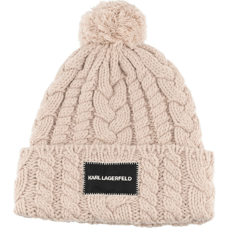 ČEPICE KARL LAGERFELD K/ESSENTIAL CABLE KNIT BEANIE