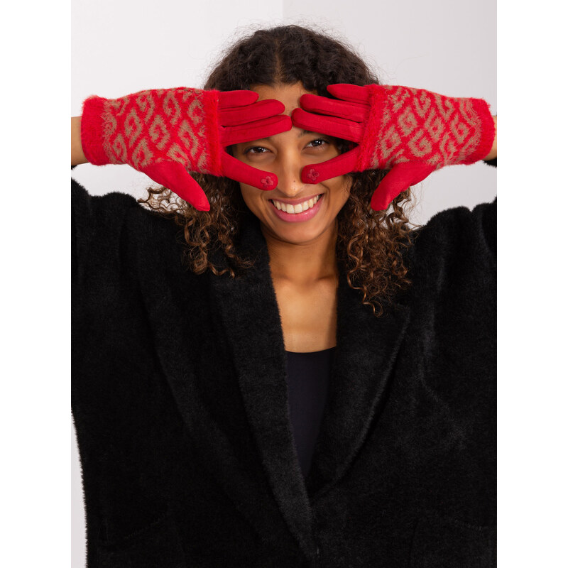 Wool Fashion Italia Gloves-AT-RK-2310.61-Red