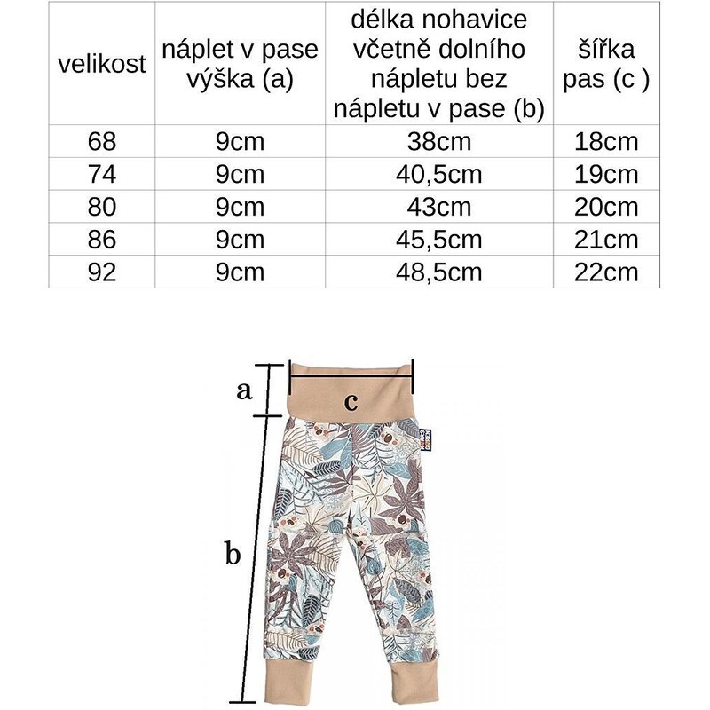 Kaarsgaren Protiskluzové tepláky koala hnědá velikost 86