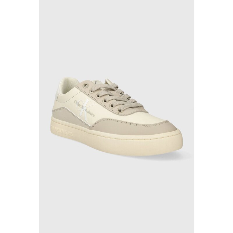 Sneakers boty Calvin Klein Jeans CLASSIC CUPSOLE LOW LACE LTH ML béžová barva, YW0YW01296