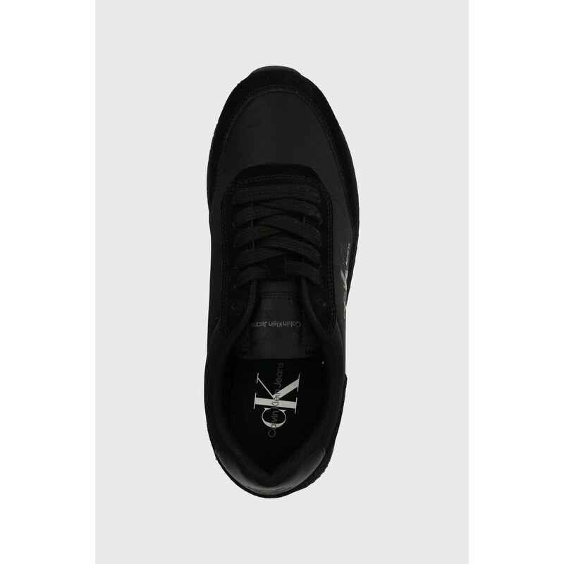 Sneakers boty Calvin Klein Jeans RETRO RUNNER LOW LACE NY ML černá barva, YW0YW01326