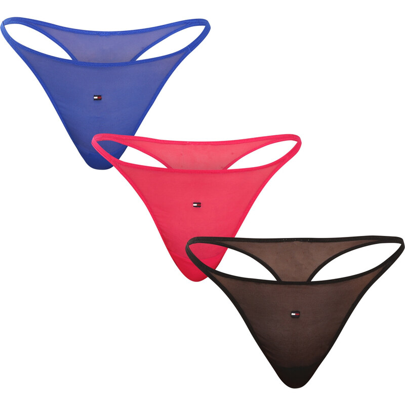 3PACK dámská tanga Tommy Hilfiger vícebarevná (UW0UW04708 0VV)