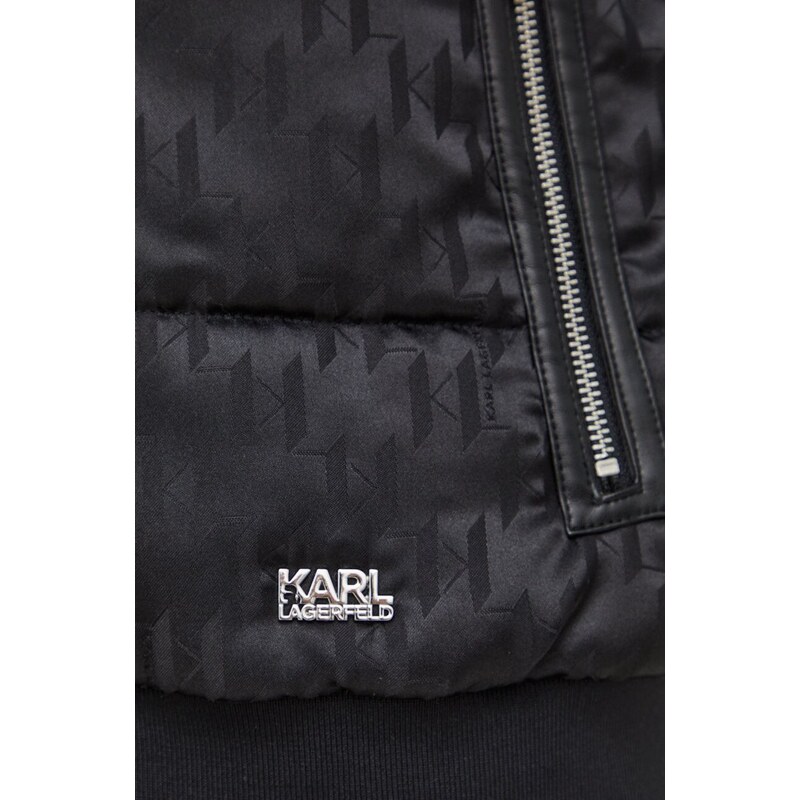 Bunda Karl Lagerfeld pánská, černá barva, přechodná