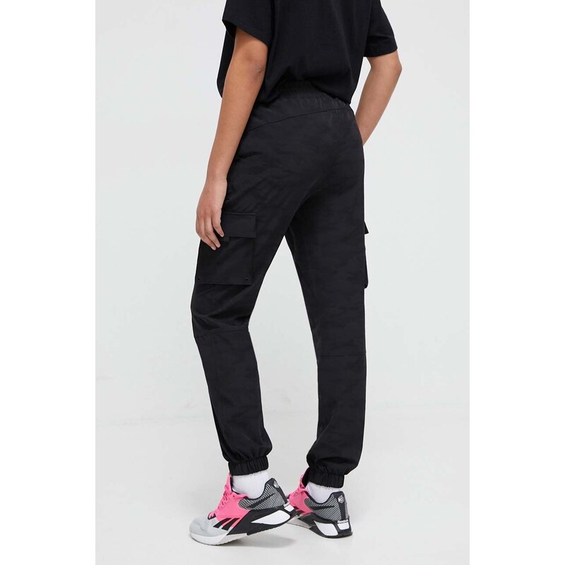 Kalhoty Dkny dámské, černá barva, high waist, DP3P3383