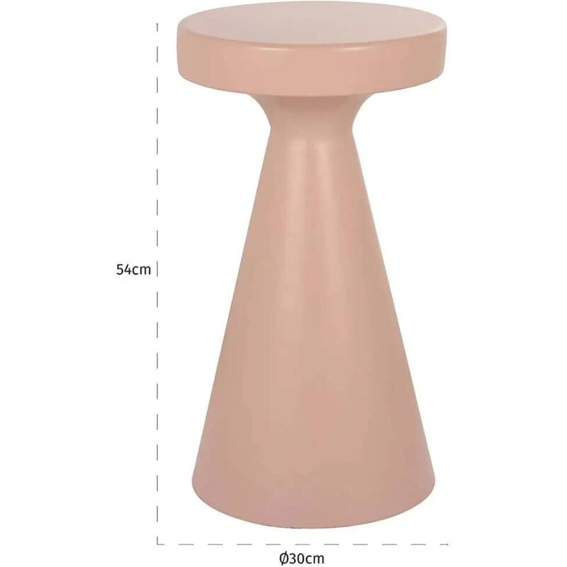 Růžový kovový odkládací stolek Richmond Kimble II. 30 cm