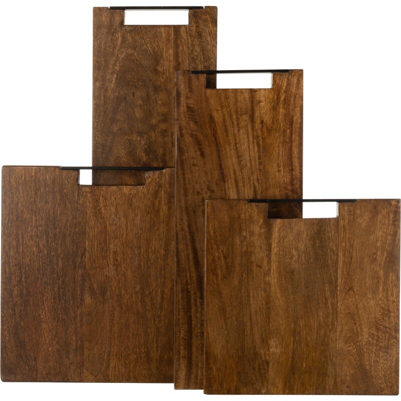 Hnědé dřevěné servírovací prkénko J-Line Mosele 35 x 35 cm