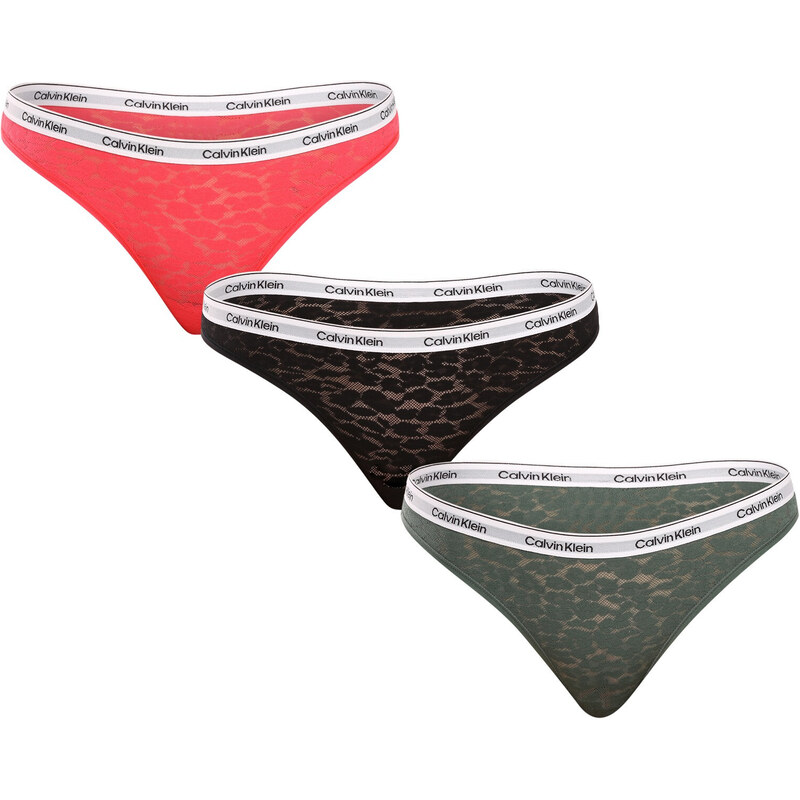 3PACK dámské kalhotky brazilky Calvin Klein vícebarevné (QD5068E-GP6)