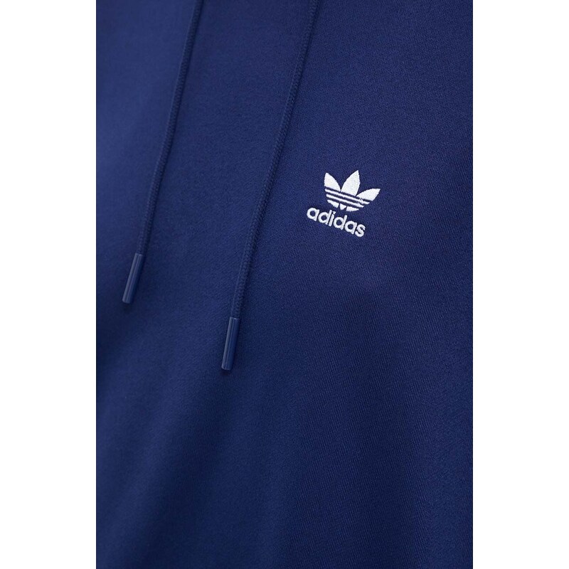 Mikina adidas Originals dámská, tmavomodrá barva, s kapucí, s potiskem, IP0584