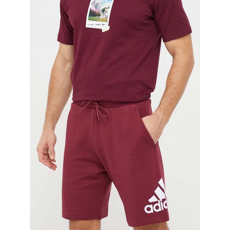 Bavlněné šortky adidas vínová barva, IR9987