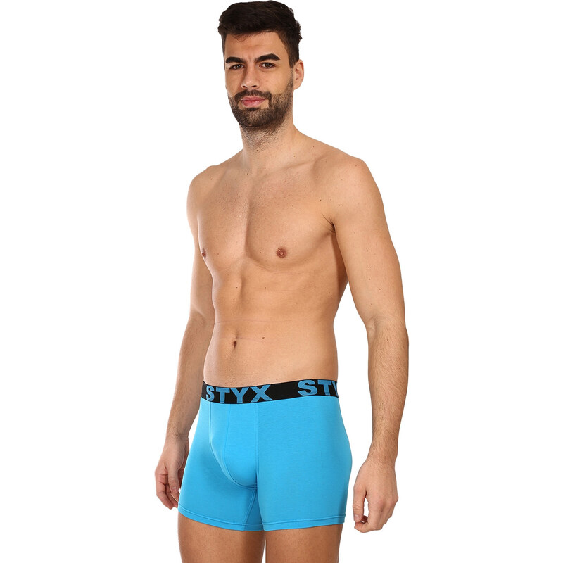 3PACK pánské boxerky Styx long sportovní guma světle modré (3U1169)