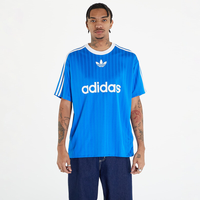 adidas Originals Pánské tričko adidas Adicolor Poly Short Sleeve Tee Blue Bird/ White