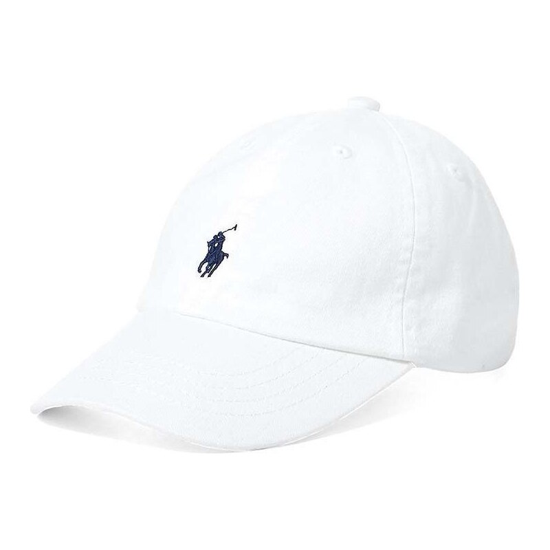 Bavlněná čepice Polo Ralph Lauren bílá barva, s aplikací