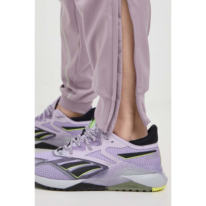Tréninkové kalhoty adidas Performance Woven růžová barva, hladké, IL7365