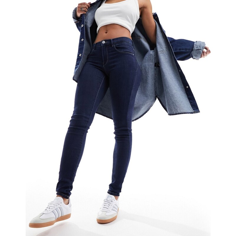 ONLY Rain skinny jeans in dark wash-Blue 89813783