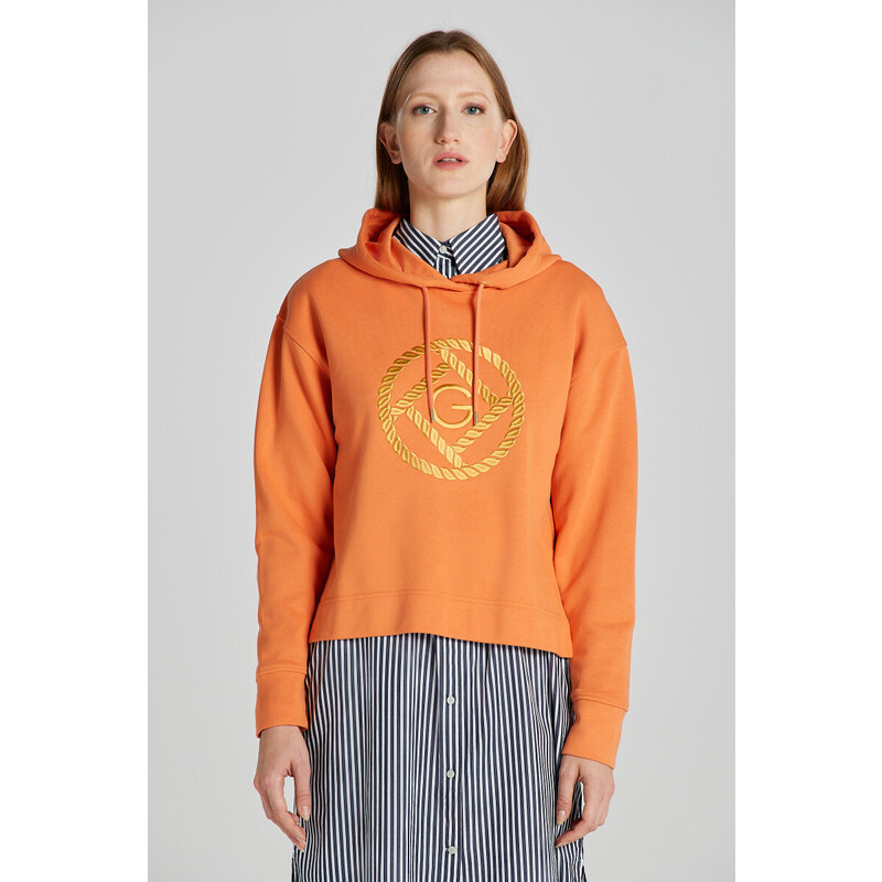 MIKINA GANT D2. ROPE ICON HOODIE oranžová XS