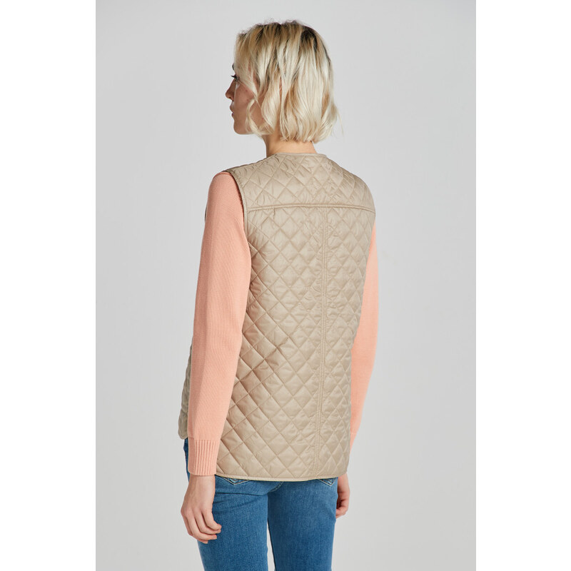 VESTA GANT QUILTED VEST hnědá S