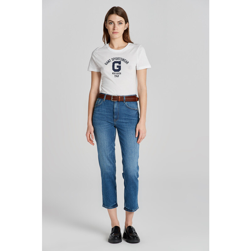 DŽÍNY GANT STRAIGHT CROPPED JEANS modrá 25