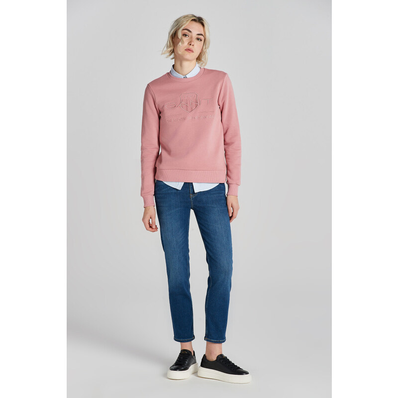 MIKINA GANT REG TONAL SHIELD C-NECK SWEAT růžová XS