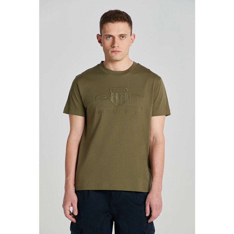 TRIČKO GANT REG TONAL SHIELD SS T-SHIRT zelená M