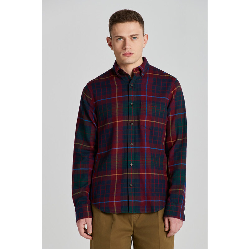 KOŠILE GANT REG UT PLAID FLANNEL CHECK PLUMPED RED