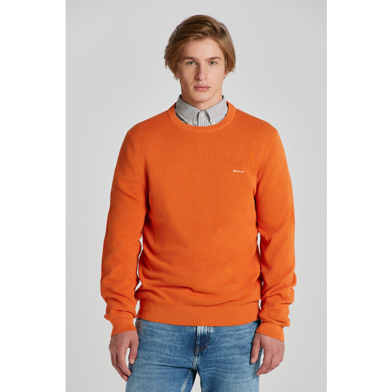 SVETR GANT COTTON PIQUE C-NECK oranžová XS