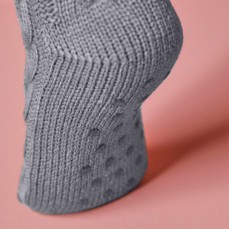 Blancheporte Bačkorové ponožky s copánkovým vzorem a protiskluzovou úpravou šedá 36/37