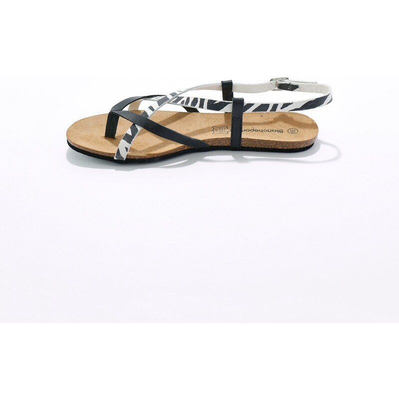 Blancheporte Páskové sandály se vzorem zvířecí srsti černá 41
