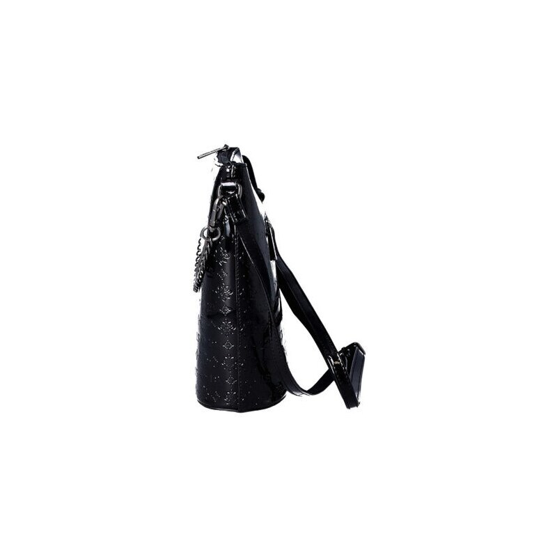 Lesklá crossbody kabelka s embosem Famito 4263 C černá