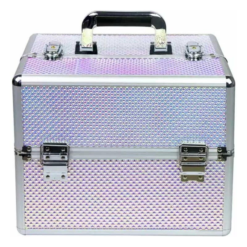 Kosmetický kufr - Rainbow Dot Silver Pink, XL
