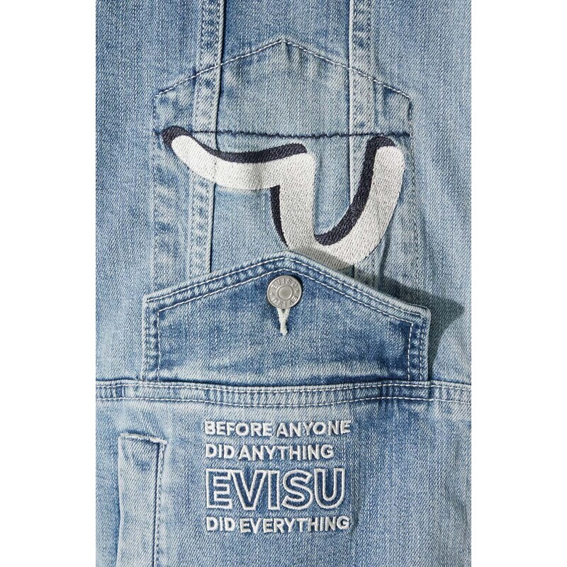 Džínová bunda Evisu pánská, přechodná, oversize