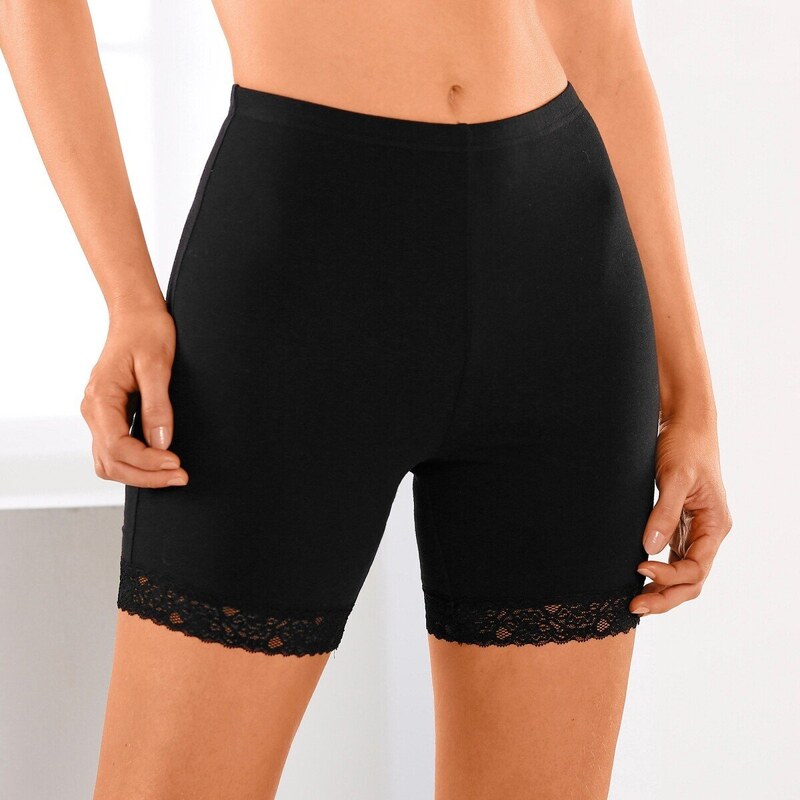 Blancheporte Sada 2 kalhotek panty z pružné bavlny s krajkou