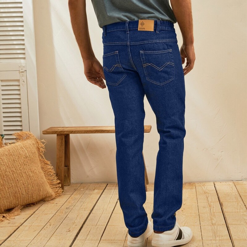 Blancheporte Džíny s pružným pasem, vnitřní délka nohavic 72 cm tmavě modrá 40