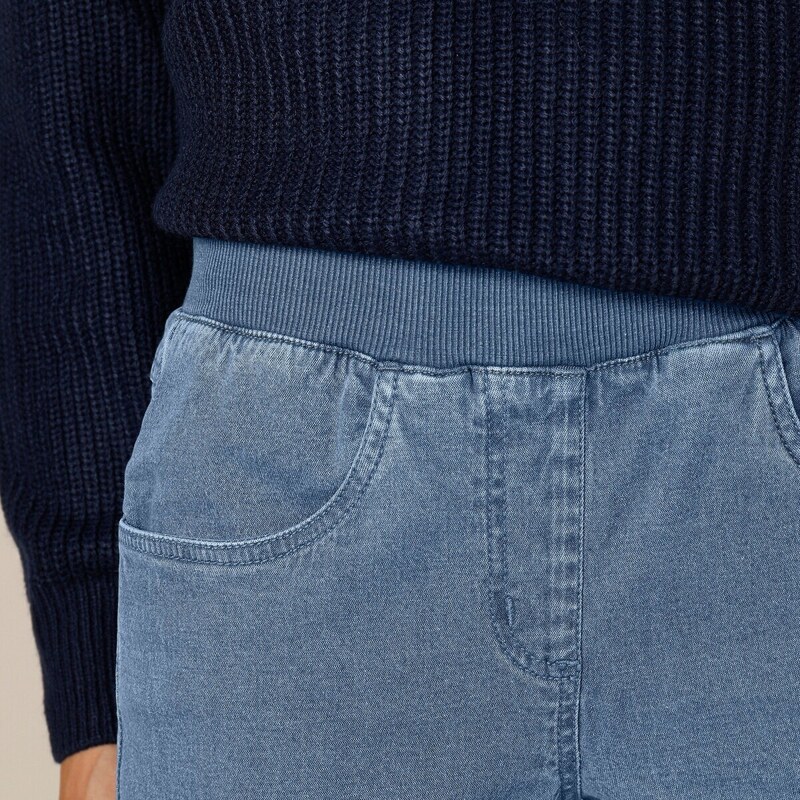 Blancheporte Rovné kalhoty, denim sepraná modrá 54