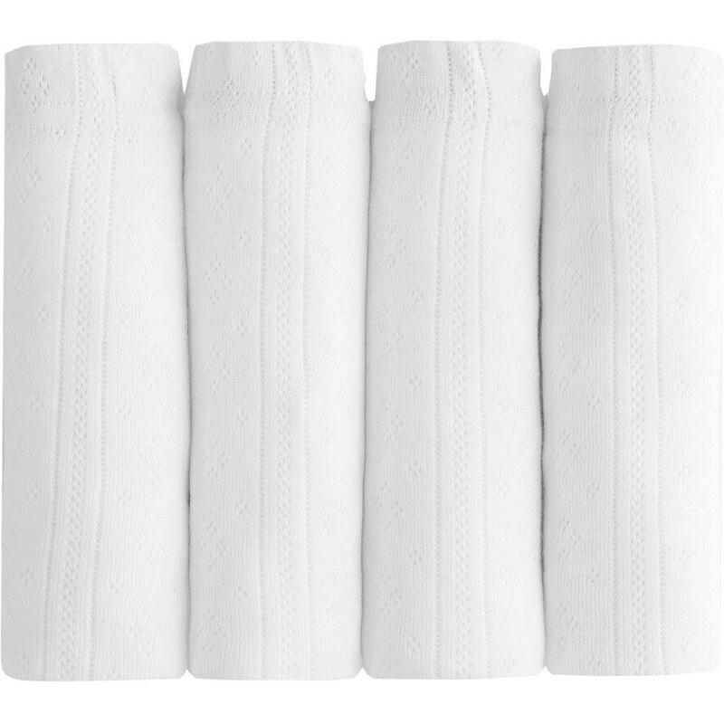 Blancheporte Maxi bavlněné kalhotky se žakárovým vzorem, sada 4 ks bílá 38/40