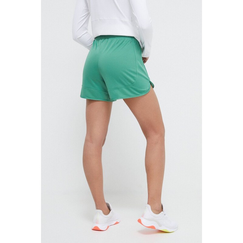 Tréninkové šortky adidas Performance Pacer zelená barva, hladké, high waist, IR6236