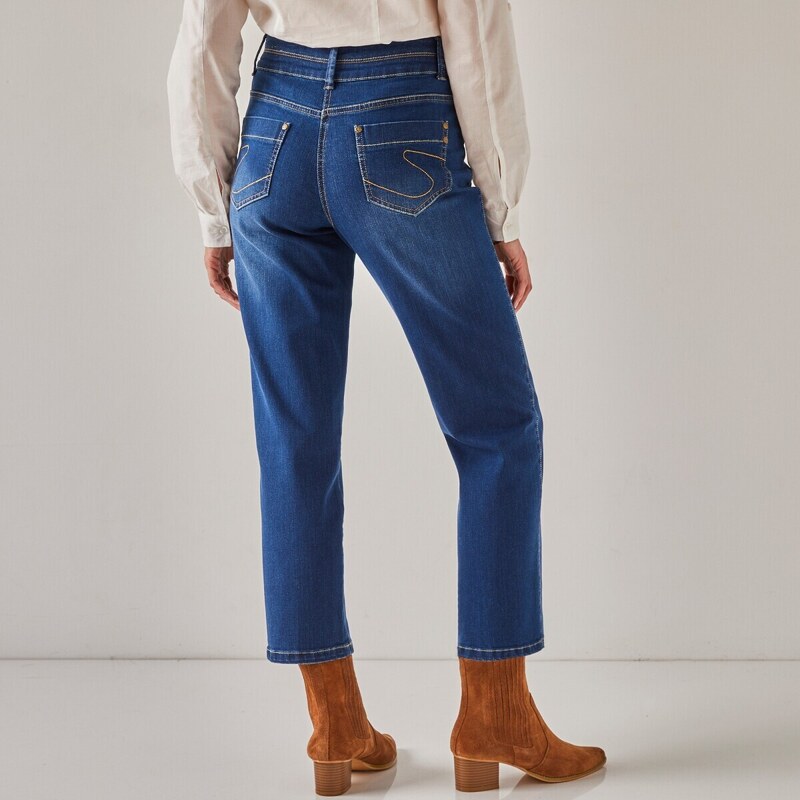Blancheporte Rovné zkrácené džíny modrá 50