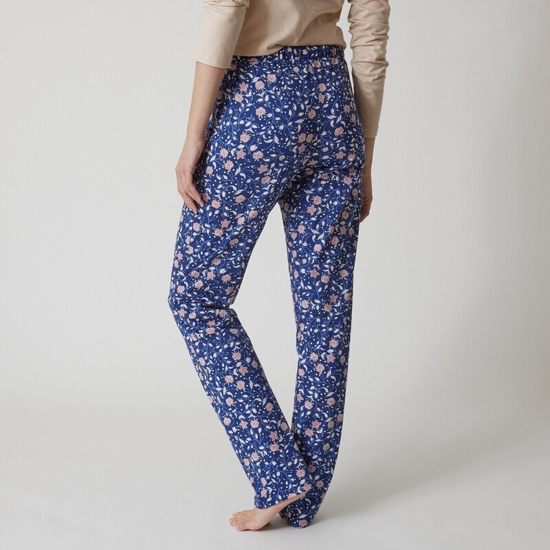 Blancheporte Pyžamové kalhoty s potiskem květin nám. modrá/lila 34/36