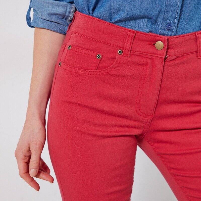 Blancheporte Úzké jednobarevné dlouhé kalhoty červená 40