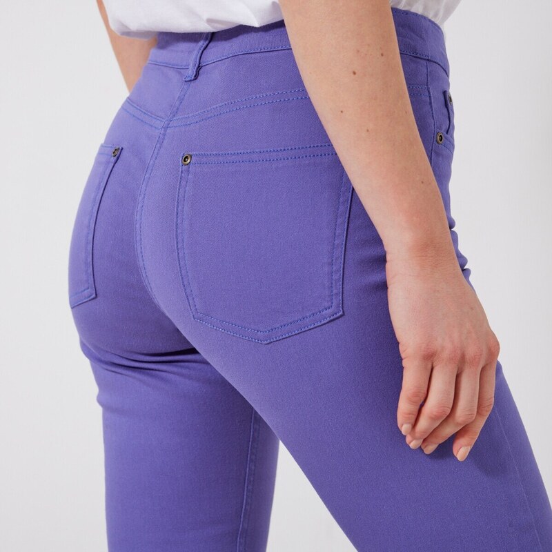 Blancheporte Úzké jednobarevné dlouhé kalhoty fialová 52