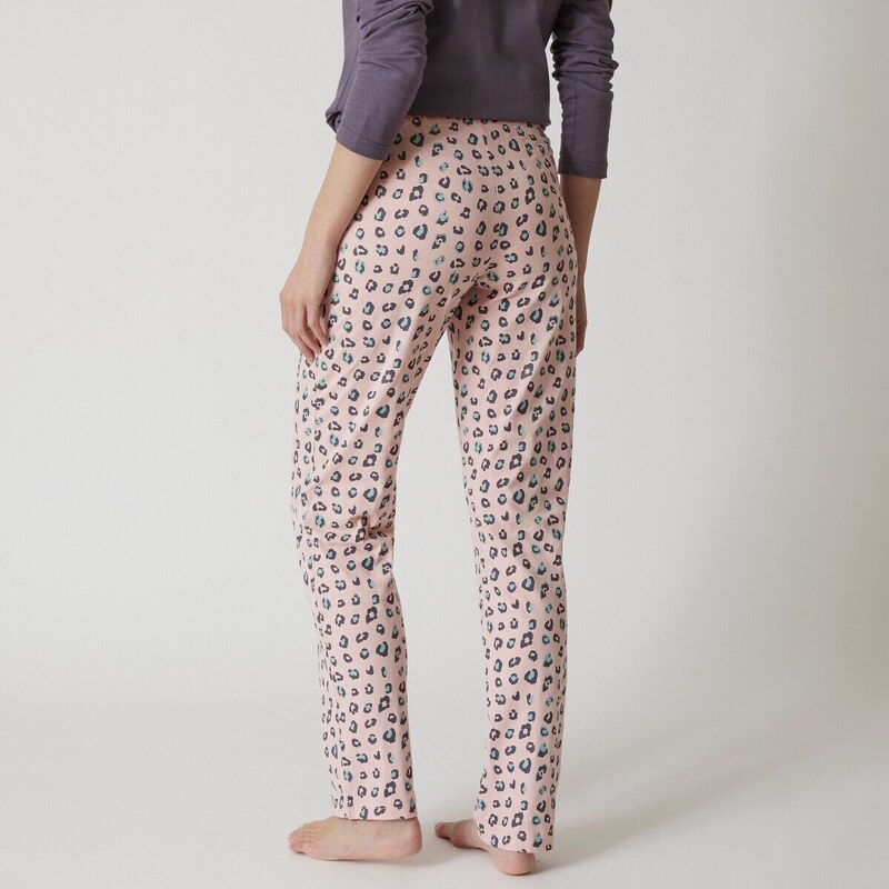 Blancheporte Pyžamové kalhoty s potiskem "Beautiful" růžová 46/48