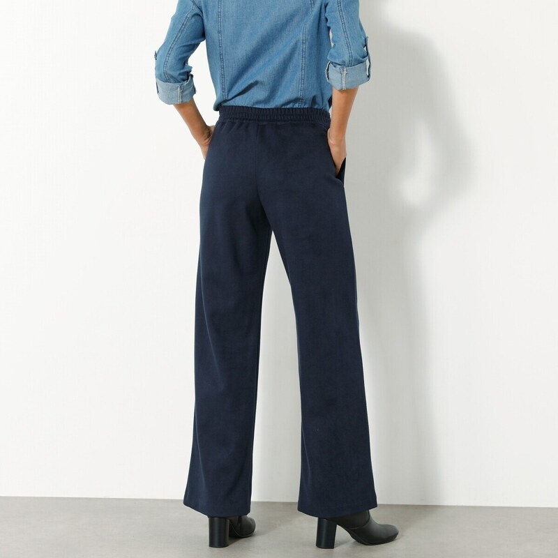 Blancheporte Široké hřejivé kalhoty ve vlněném vzhledu nám. modrá 40