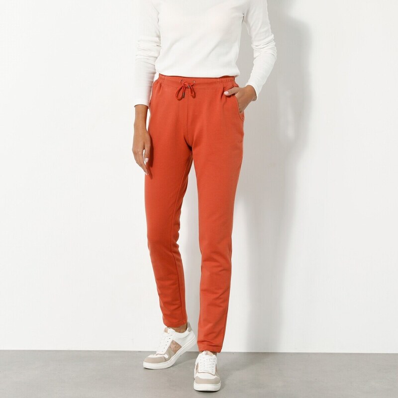 Blancheporte Moltonové joggingové kalhoty s pružným pasem oranžová 56