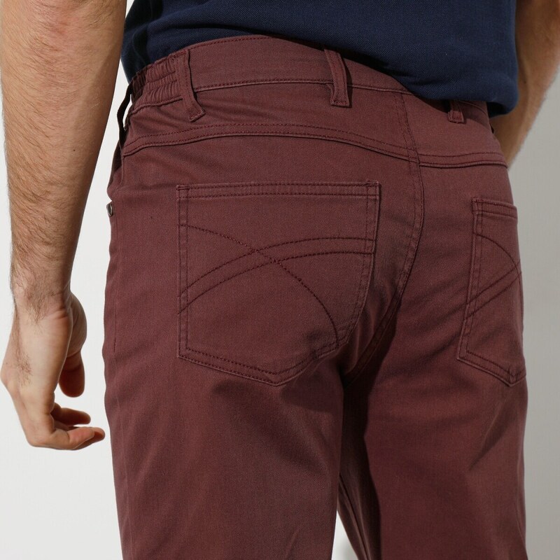 Blancheporte Tvilové rovné kalhoty bordó 48