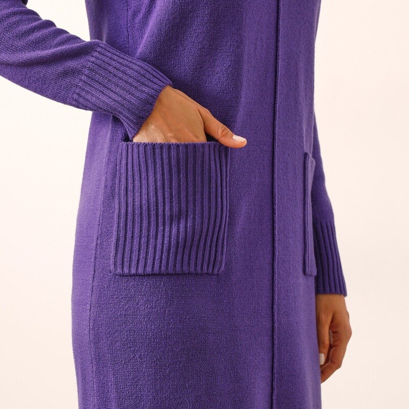 Blancheporte Pulovrové šaty s kapsami fialová 50
