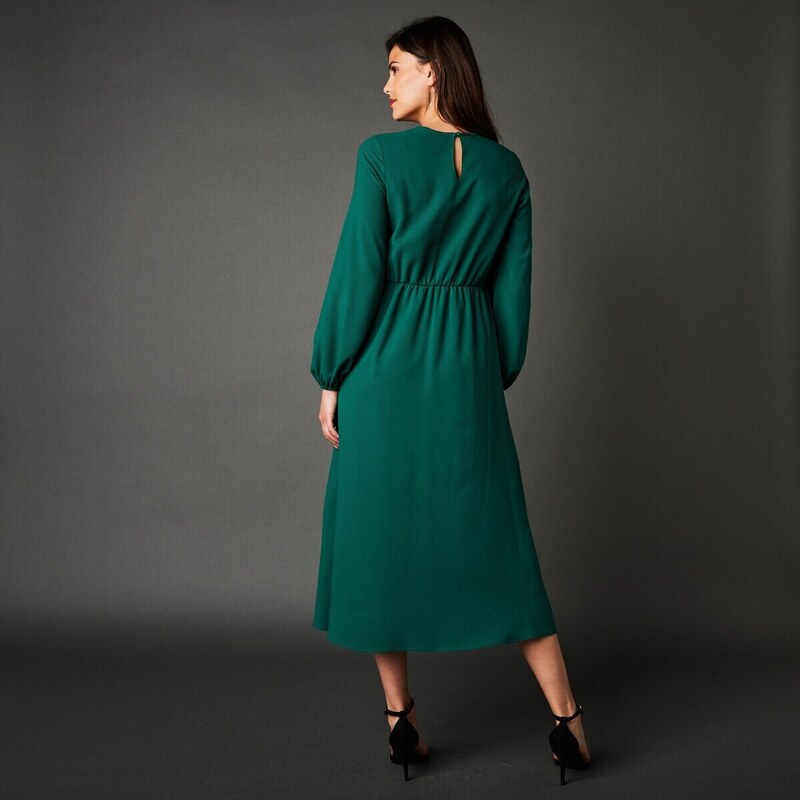 Blancheporte Polodlouhé jednobarevné šaty zelená 40